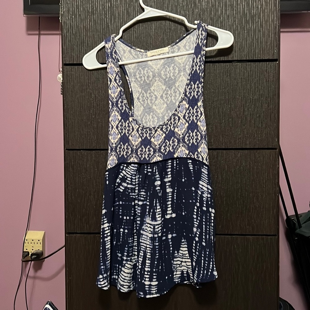 Tank top with sheer flowy bottom. Brand Living Doll Los Angeles.